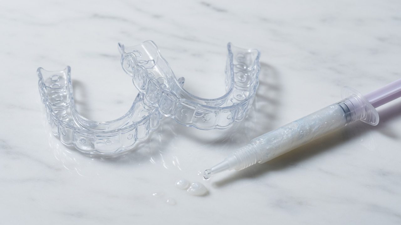 Gouttières de blanchiment dentaire et gel d'éclaircissement